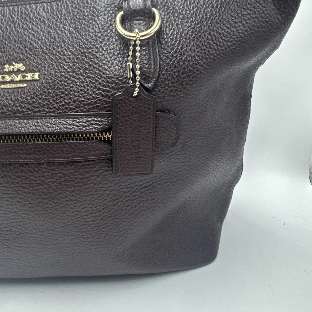 Coach Taylor Pebbled Leather Tote Bag Purse Brown-See‎ Photos 10Hx11W